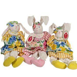 Bunny Rabbit Plush Stuffed Animal Toys Decorative Spring Cottagecore Floral